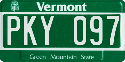 VT license plate PKY097