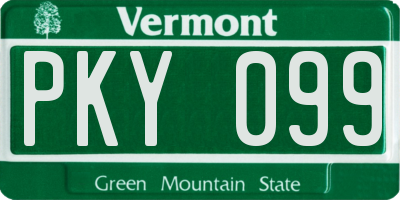 VT license plate PKY099