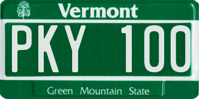 VT license plate PKY100