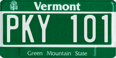 VT license plate PKY101