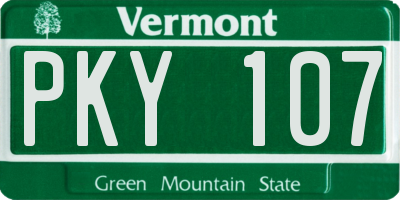 VT license plate PKY107