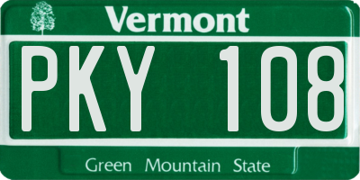 VT license plate PKY108