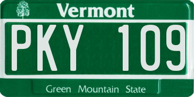 VT license plate PKY109