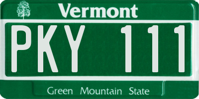 VT license plate PKY111