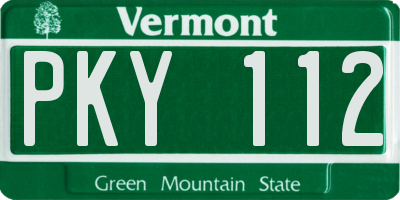 VT license plate PKY112
