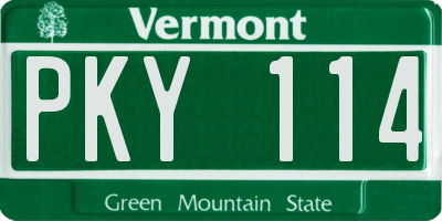 VT license plate PKY114