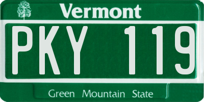 VT license plate PKY119