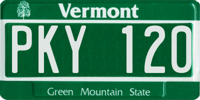 VT license plate PKY120