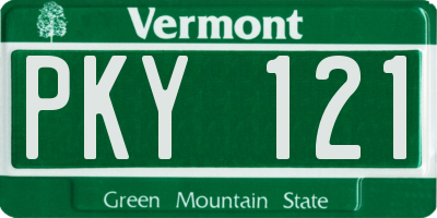 VT license plate PKY121