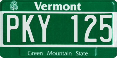 VT license plate PKY125