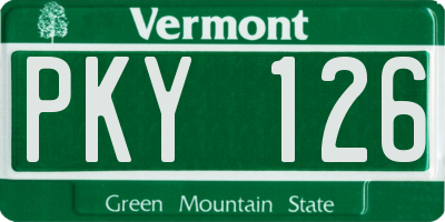 VT license plate PKY126
