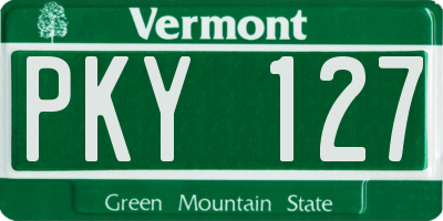 VT license plate PKY127