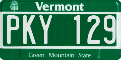 VT license plate PKY129