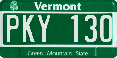 VT license plate PKY130