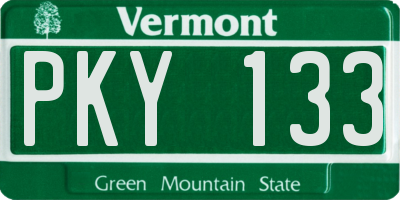 VT license plate PKY133