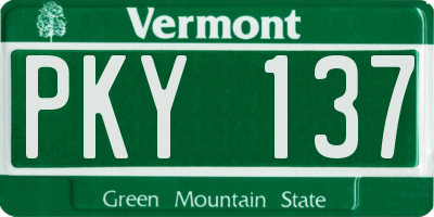 VT license plate PKY137