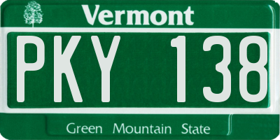 VT license plate PKY138