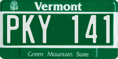 VT license plate PKY141