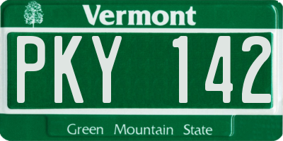 VT license plate PKY142