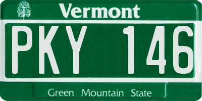 VT license plate PKY146