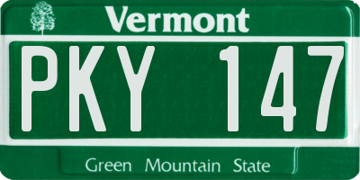 VT license plate PKY147