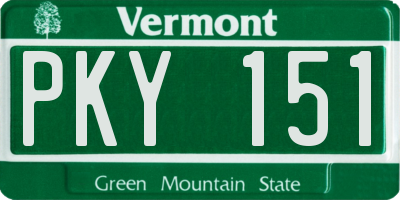 VT license plate PKY151