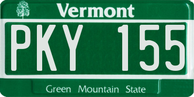 VT license plate PKY155