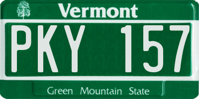 VT license plate PKY157