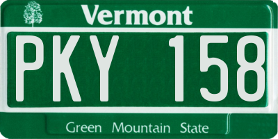 VT license plate PKY158