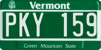 VT license plate PKY159