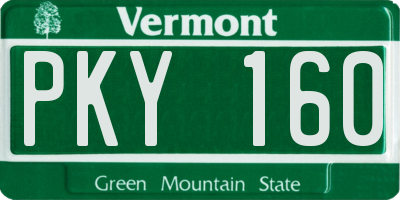 VT license plate PKY160
