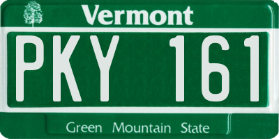 VT license plate PKY161