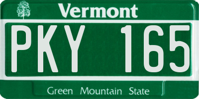 VT license plate PKY165