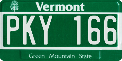 VT license plate PKY166