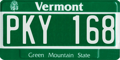 VT license plate PKY168