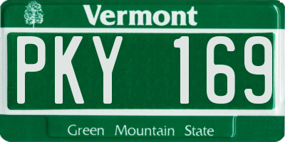 VT license plate PKY169