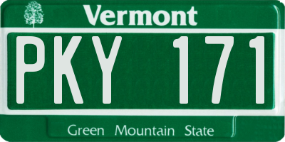 VT license plate PKY171
