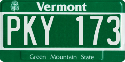 VT license plate PKY173