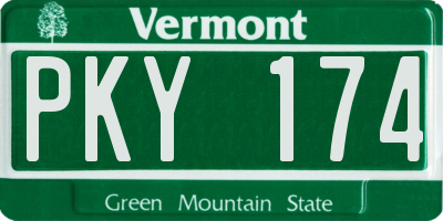 VT license plate PKY174