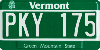 VT license plate PKY175