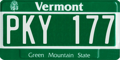 VT license plate PKY177