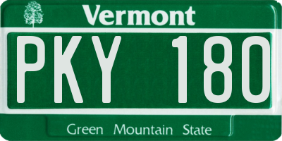 VT license plate PKY180