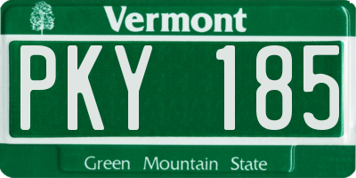VT license plate PKY185