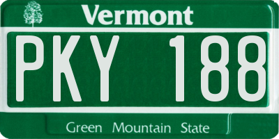 VT license plate PKY188