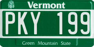 VT license plate PKY199