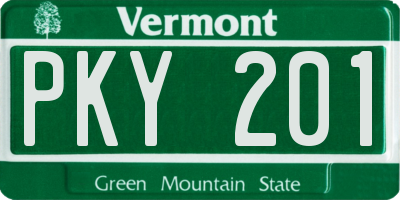 VT license plate PKY201