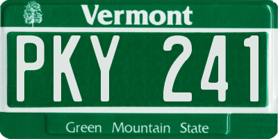 VT license plate PKY241