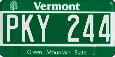 VT license plate PKY244