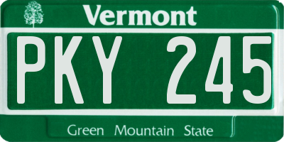 VT license plate PKY245