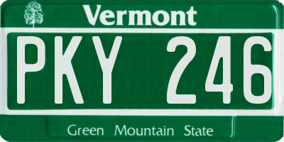 VT license plate PKY246